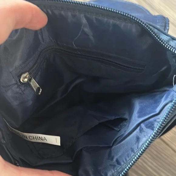 Navy Leather Crossbody Bag - Picture 6 of 8